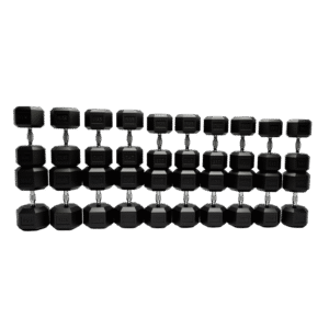 Set de mancuernas hexagonales de 27.5 kg a 50 kg (No incluye rack)